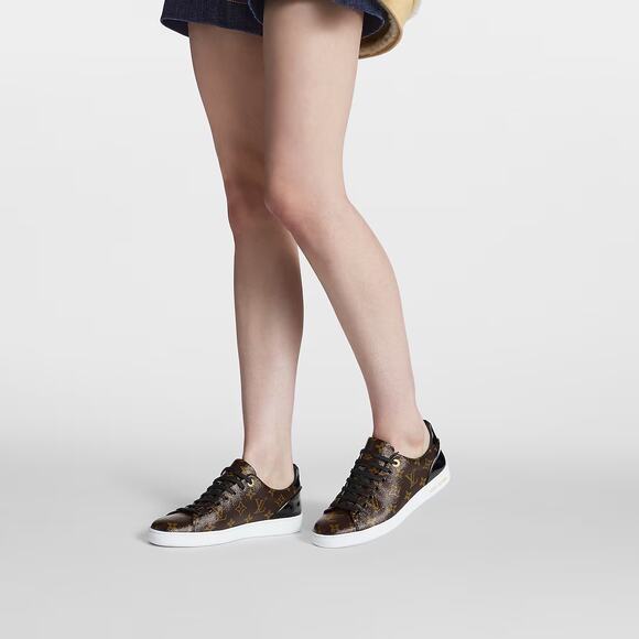 Louis Vuitton Frontrow Monogram Canvas Low Top Sneakers Brown Women's 38.5 / 8 - Picture 2 of 16